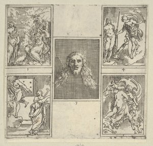 五个编号的场景，每一个都是根据Accademia Degl