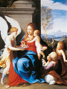 由天使服侍的神圣家庭，吉多-雷尼（1575-1642 年）创作 作者 吉多·雷尼（Guido Reni）