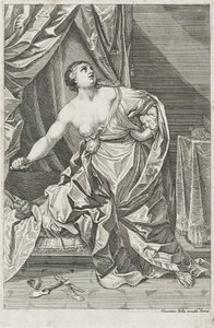 Lucretia之死，c。 1700-50可能安东尼奥比利（活跃于18世纪上半叶）（纸上蚀刻） 作者 雷多之后的吉多