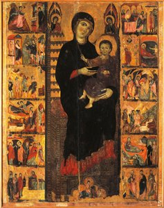 陛下，由Guido da Siena（约1230-约1290）创作，细节，柱子大厅，Palazzo Pubblico（市政厅），Siena，意大利 作者 吉多·达·锡耶纳（Guido da Siena）