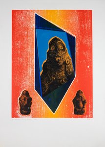 隐形房间Nº9，白色，2019（木刻和丝网版画） 作者 吉尔赫姆·庞特斯（Guilherme Pontes）
