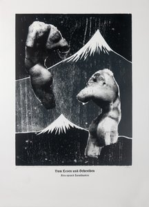论阅读与写作（白）》，《查拉图斯特拉如是说》，2023 年（木刻和丝网版画） 作者 吉尔赫姆·庞特斯（Guilherme Pontes）
