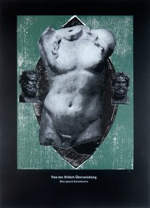 论自我超越，《查拉图斯特拉如是说》，2024 年（木刻和丝网版画） 作者 吉尔赫姆·庞特斯（Guilherme Pontes）