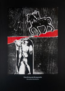 论战争与勇士（黑色）》，《查拉图斯特拉如是说》，2024 年（木刻和丝网版画） 作者 吉尔赫姆·庞特斯（Guilherme Pontes）
