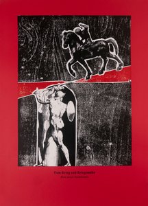 战争与勇士》（红色），《查拉图斯特拉如是说》，2024 年（木刻和丝网版画） 作者 吉尔赫姆·庞特斯（Guilherme Pontes）