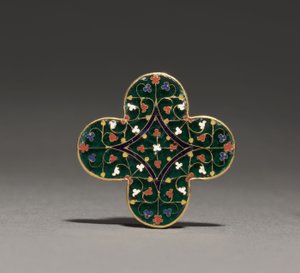Quatrilobed牌匾，约1300-1310（金，半透明珐琅）。 作者 纪尧姆（到）朱利安