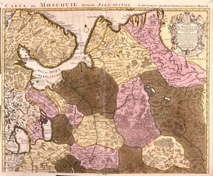 莫斯科大公国（俄罗斯）地图（蚀刻画 作者 纪尧姆·德利斯（Guillaume Delisle）