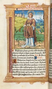 罗马使用小时印刷本：下。 100v，圣史蒂芬（St. Stephen），1510年。 作者 Guillaume Le Rouge
