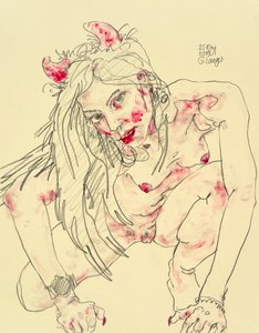女性裸体，在你的翅膀的阴影下