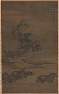 风景中的牧童和水牛 作者 Guo Min