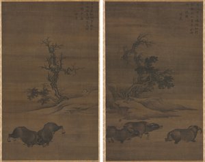 风景中的牧童和水牛 作者 Guo Min
