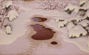 冬天的春天。 作者 古斯塔夫·菲亚斯塔德（Gustaf Fjaestad）