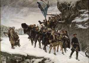 Le transport du corps du roi Charles (Carl) XII de Suede (1682-1718) - 将瑞典国王查理十二世的遗体带回家 - Cederstroem, Gustaf (1845-1933) - 1884 - 布面油画 - 265x371 - 斯德哥尔摩国家博物馆