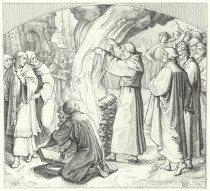 马丁路德在1520年在维滕贝格焚烧罗马教皇的公牛 作者 古斯塔夫·费迪南德·利奥波德·科尼格