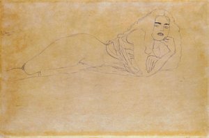 "右侧俯卧的裸体"。Portrait d