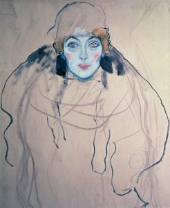 一个女人的头，1917年 作者 古斯塔夫·克里姆特