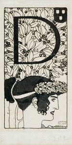 首字母 D，用于奥地利新艺术分离派运动杂志《Ver Sacrum》第三期 作者 古斯塔夫·克里姆特
