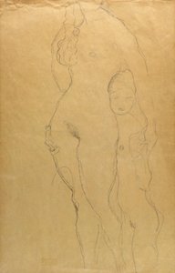 母女（纸上铅笔） 作者 古斯塔夫·克里姆特
