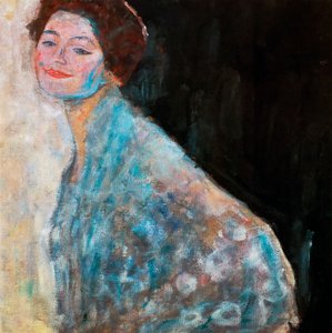未完成的白色夫人肖像，1917年 作者 古斯塔夫·克里姆特