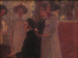 钢琴前的舒伯特（素描） 作者 Gustav Klimt