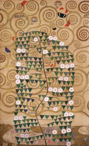 比利时布鲁塞尔斯托克莱宫楣画草图（纸面水彩和铅笔画） 作者 古斯塔夫·克里姆特