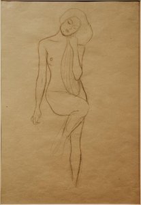 站立的女人举起右腿 作者 古斯塔夫·克里姆特