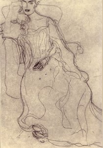 研究绘画肖像阿黛尔布洛赫鲍尔一世 作者 Gustav Klimt