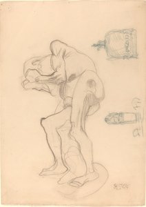 握紧拳头的裸体老妇人和两个装饰品的研究报告 作者 古斯塔夫·克里姆特