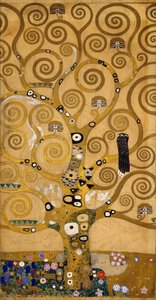 生命之树（Stoclet Frieze）左侧细节，约1905-09（钢笔画和水彩）。 作者 古斯塔夫·克里姆特