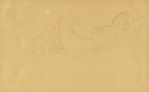 女子仰卧，部分着装 作者 古斯塔夫·克里姆特