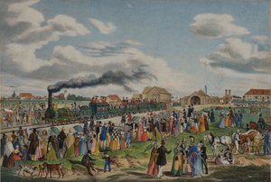 1839年9月1日慕尼黑-奥格斯堡铁路开通，1839年。 作者 古斯塔夫·克劳斯