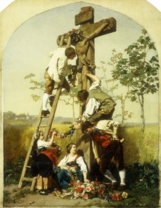 装饰神社，1854年 作者 古斯塔夫·布里昂（Gustave Brion）