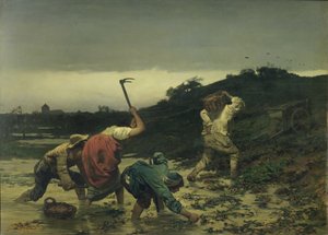 1852年莱茵河洪水期间收获土豆的农民 作者 古斯塔夫·布里昂（Gustave Brion）