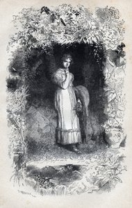 Tholomyes创作的恋爱中的芳汀肖像--古斯塔夫-布里昂（1824-1877）为《悲惨世界--第一部分》绘制的插图。芳汀"，维克多-雨果（1802-1885），1862年