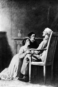 冉阿让之死，维克多·雨果的“悲惨世界”（1802-85）1862年的插图
