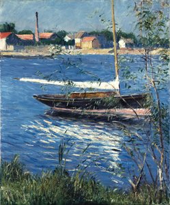 法语: Bateau au mouillage sur la Seine à Argenteuil 停泊在 Argenteuil 的塞纳河上的船只 作者 古斯塔夫·卡耶博特