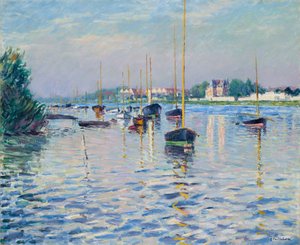 法语: Bateaux au mouillage sur la Seine à Argenteuil 停泊在 Argenteuil 的塞纳河上的船只 作者 古斯塔夫·卡耶博特
