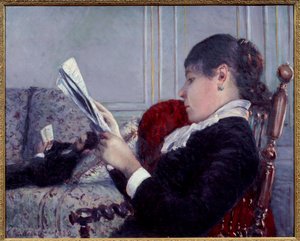 Interior, the reader Painting by Gustave Caillebotte (1848-1894) 1880 Sun. 0,75x0,6 m Private collection 作者 古斯塔夫·卡耶博特
