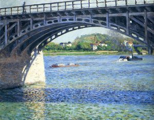 约旦桥和塞纳河，约。 1883年 作者 Gustave Caillebotte