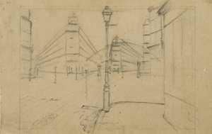 研究巴黎街，下雨天，1877年 作者 古斯塔夫·卡耶博特