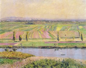 来自阿让特伊山的Gennevilliers平原，1888年 作者 古斯塔夫·卡耶博特