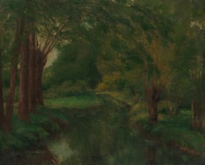 空地上的小溪，可能是小溪，Fontcouverte山谷，研究，可能是1862年。 作者 古斯塔夫·库尔贝