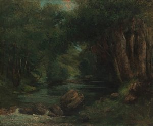 森林中的一条小溪，约1868-77年。 作者 古斯塔夫·库尔贝