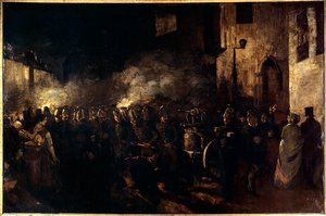 Fire fighters running a fire Painting by Gustave Courbet (1819-1877) 1850 Sun. 3,88x5,8 m Paris, Musee du petit palais 作者 古斯塔夫·库尔贝