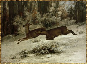 Le Change，Franche-Comté的猎鹿事件 作者 古斯塔夫·库尔贝