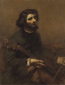 The Cellist (Self-portrait) - The Cellist (Self-portrait), by Courbet, Gustave (1819-1877). 布面油画 作者 古斯塔夫·库尔贝