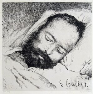 蒲鲁东的太平间肖像，20/01/1865 - 作者 Gustave Courbet 作者 古斯塔夫·库尔贝