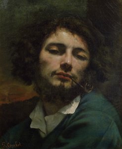 自画像或《拿着烟斗的男人》，约1846年（布面油画） 作者 古斯塔夫·库尔贝