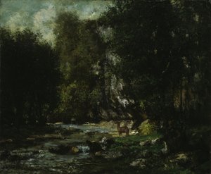 Les Puits-Noir的小溪，约1855年。 作者 古斯塔夫·库尔贝