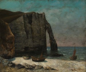 1872年后在埃特勒塔（Etretat）的悬崖。 作者 古斯塔夫·库尔贝